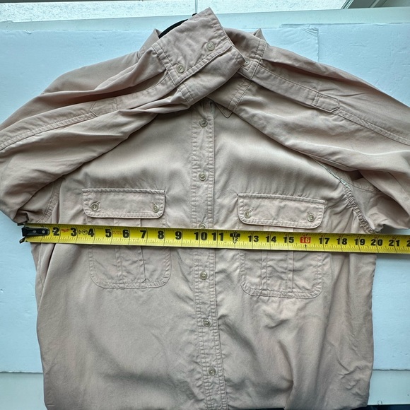 Free People Woman’s Shirt Tan Botton Up Size S/P FLAW - Picture 3 of 8